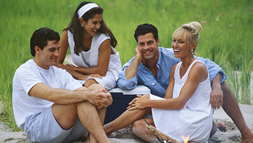 Two couples in a picnic