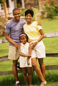 A family posing for a picture.