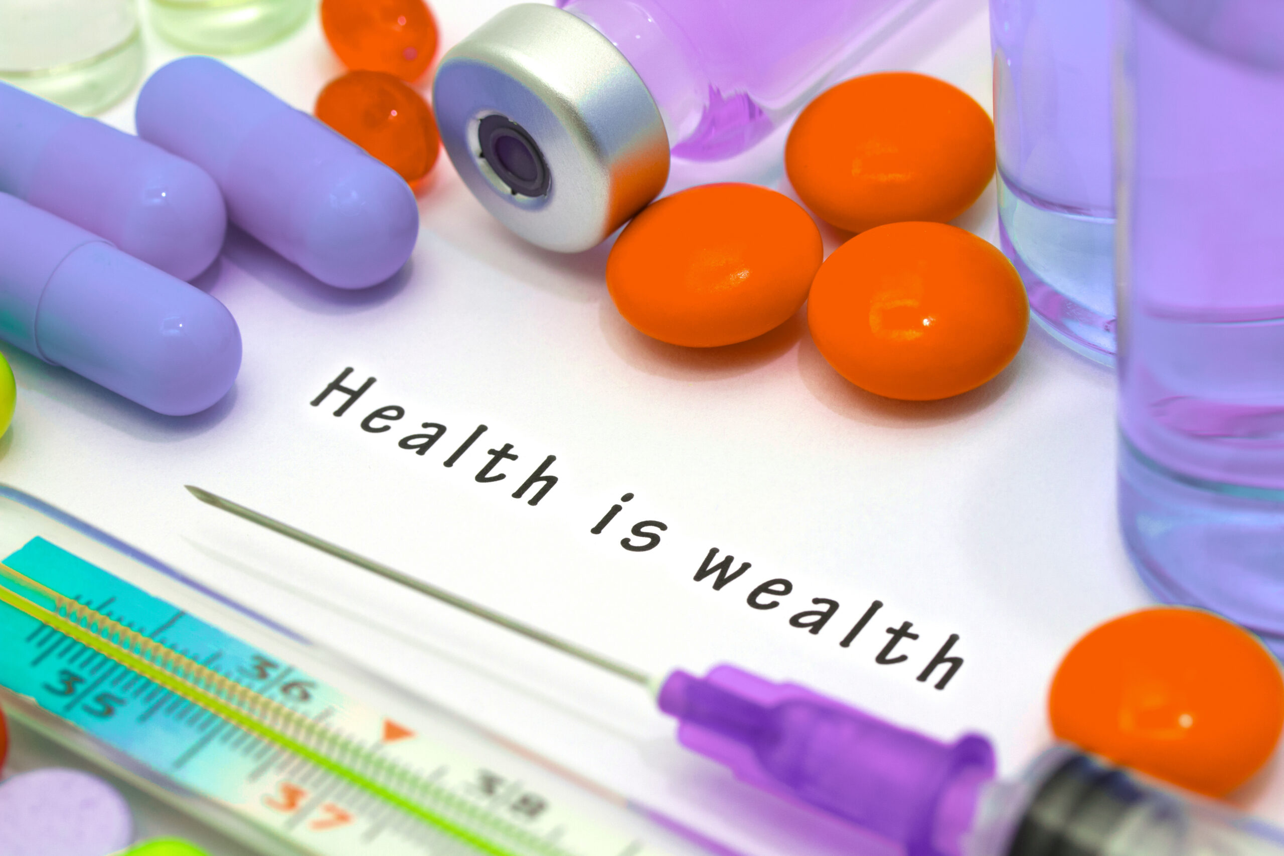 Health is wealth stock photo.