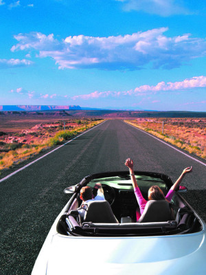 A white convertible car.