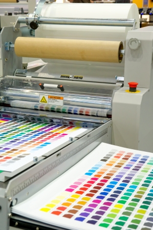 A color printing machine in a factory.